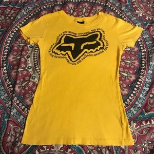 Fox Racing Yellow Ladies Small Short Sleeve Shirt